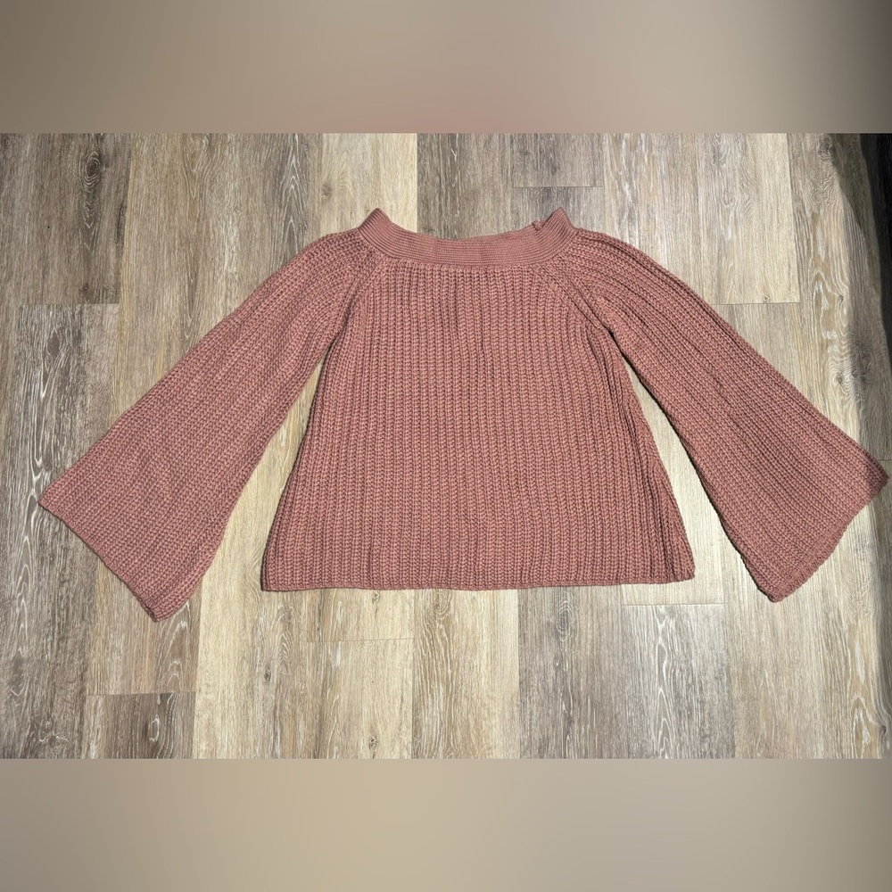 FASHION NOVA SCOOP NECK FLARE SLEEVE KNIT SWEATER